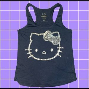 Hello Kitty black and gold tank top Large